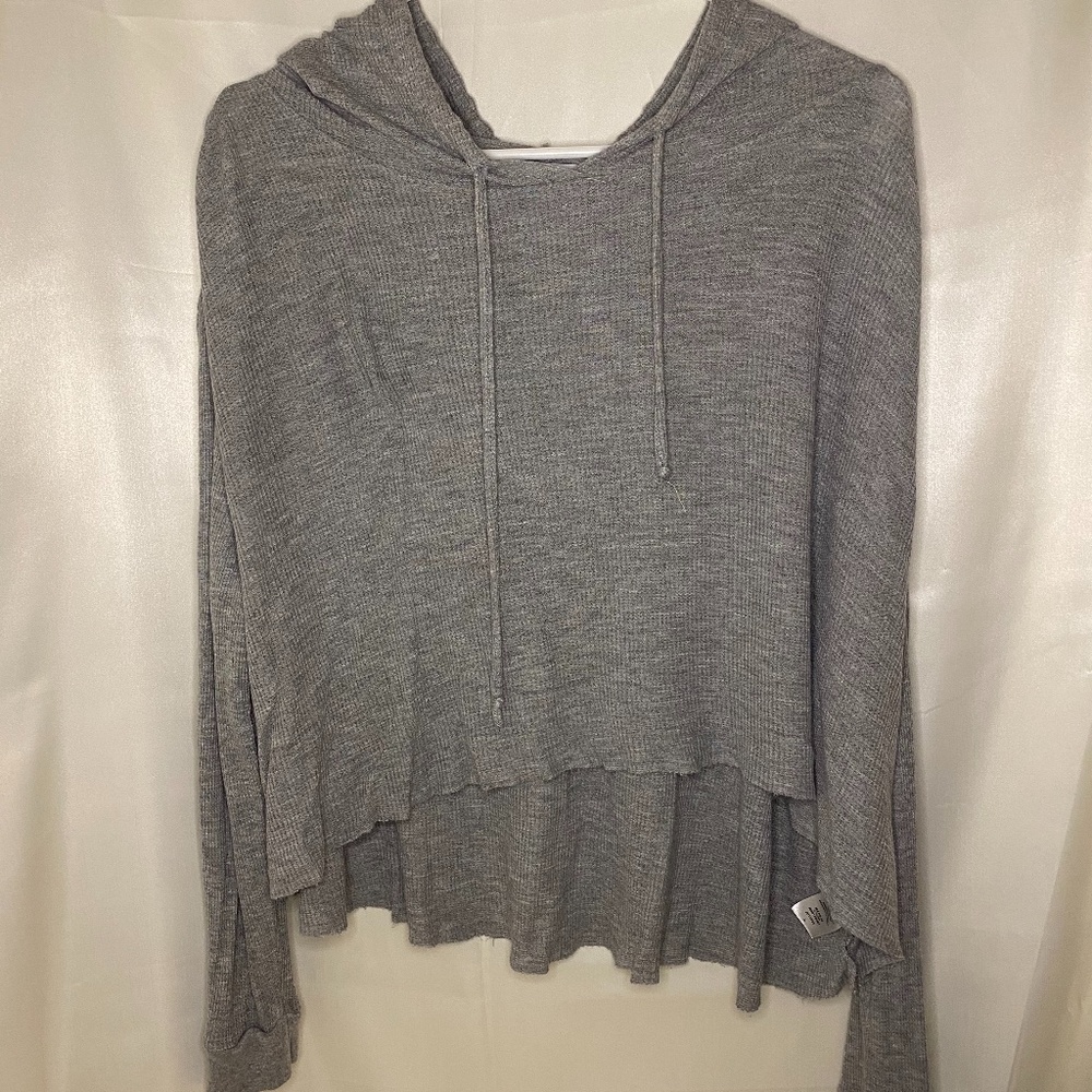 Royality Grey Hooded Crop Sweater Size Large